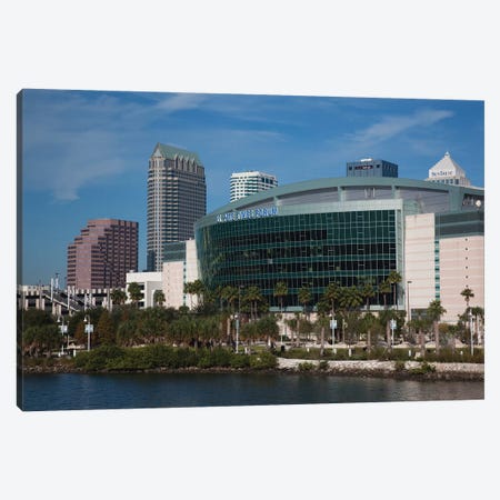 Tampa Skyline And St. Pete Times Forum, Arena, 2009 Canvas Print #WBI180} by Walter Bibikow Canvas Print