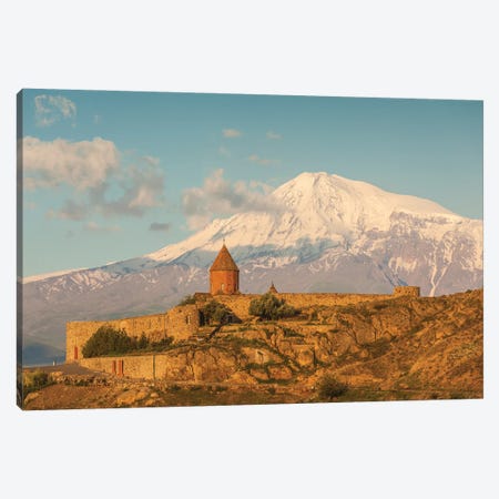 Armenia, Khor Virap. Khor Virap Monastery, 6th century, with Mt. Ararat. Canvas Print #WBI192} by Walter Bibikow Canvas Wall Art