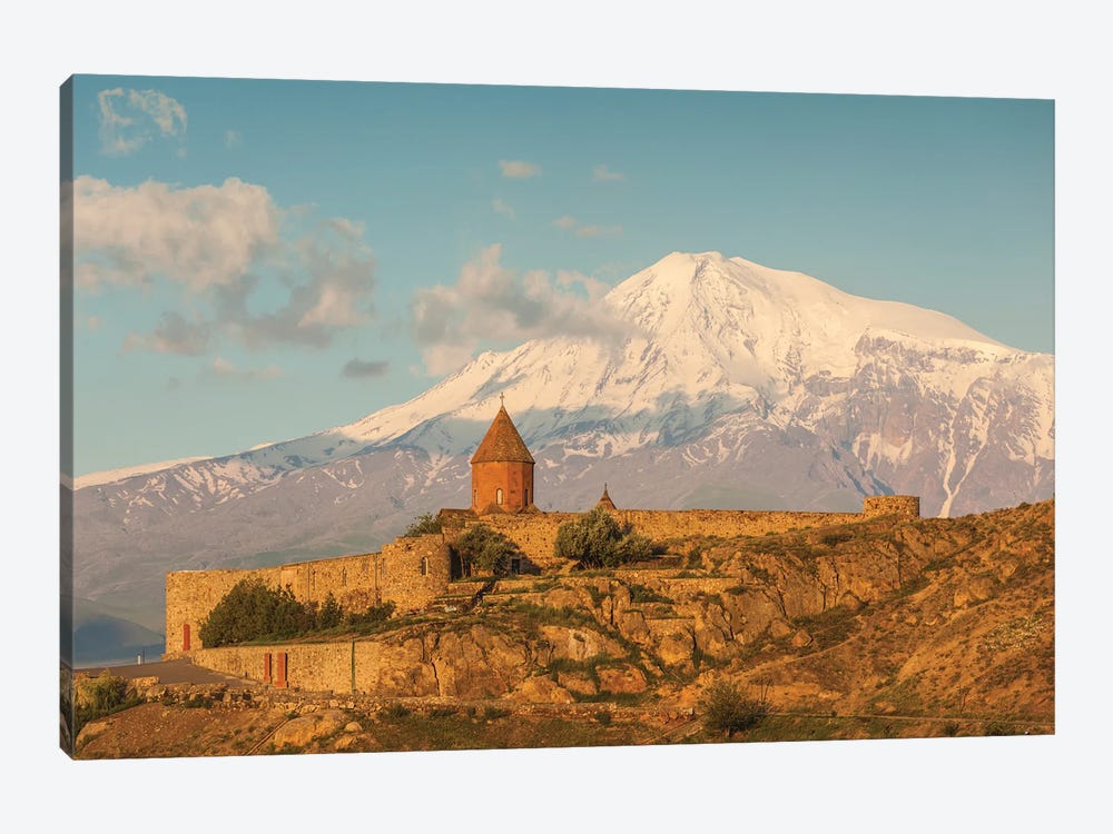 Armenia, Khor Virap. Khor Virap Monastery, 6th century, with Mt. Ararat. by Walter Bibikow 1-piece Canvas Print