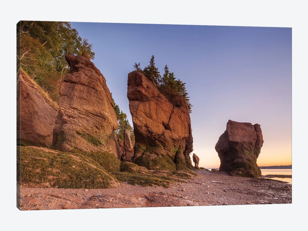 Canada, New Brunswick, Hopewell Rocks. Flowerpot Rocks formed by the great tides of the Bay of Fundy. by Walter Bibikow 1-piece Art Print