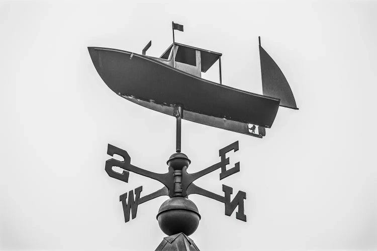 USA, Maine, Mt. Desert Island, Bernard. Lobster boat weather vane by Walter Bibikow wall art