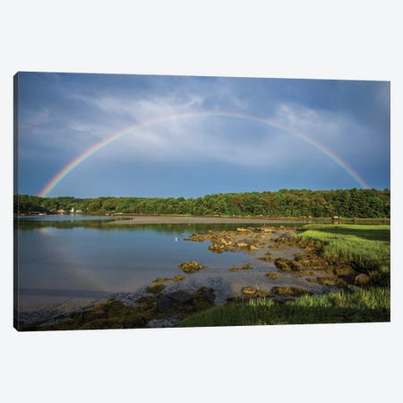 USA, Massachusetts, Cape Ann, Gloucester. Circular rainbow over Goose Cove Canvas Print #WBI205} by Walter Bibikow Canvas Art Print