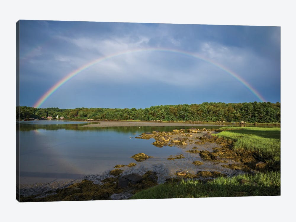 USA, Massachusetts, Cape Ann, Gloucester. Circular rainbow over Goose Cove by Walter Bibikow 1-piece Art Print