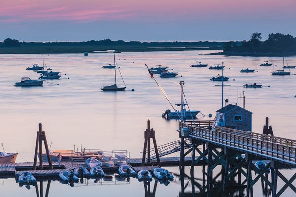 Harbors: USA, Massachusetts, Ipswich. Sunrise over Great Neck by Walter Bibikow