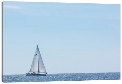 USA, Massachusetts, Cape Ann, Gloucester. Gloucester Schooner Festival, schooner parade of sail. Canvas Art Print - Walter Bibikow