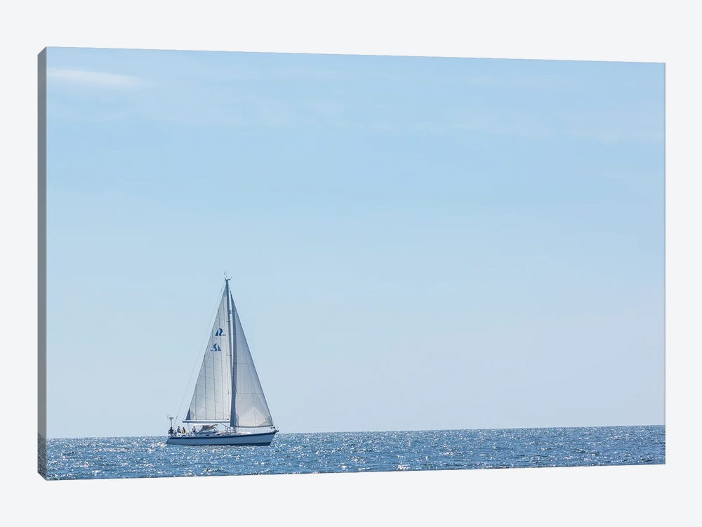 USA, Massachusetts, Cape Ann, Gloucester. Gloucester Schooner Festival, schooner parade of sail. by Walter Bibikow 1-piece Canvas Art