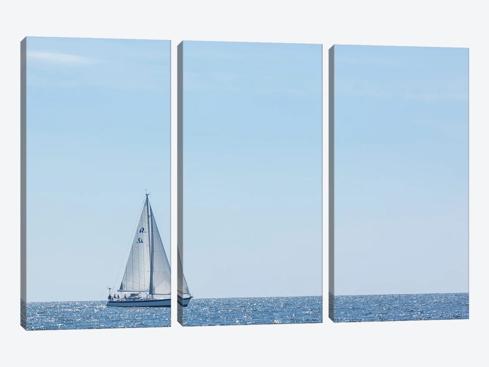 USA, Massachusetts, Cape Ann, Gloucester. Gloucester Schooner Festival, schooner parade of sail. by Walter Bibikow 3-piece Canvas Artwork
