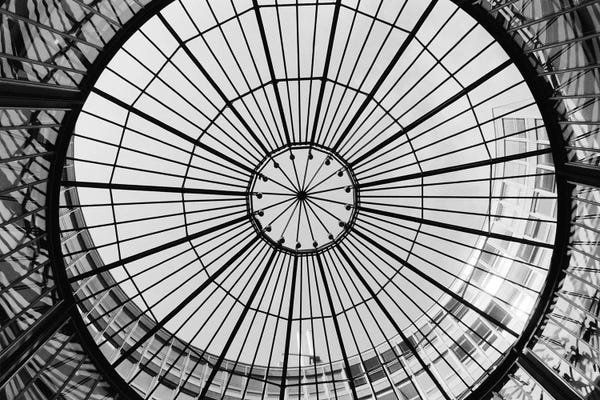 Walter Bibikow: Glass Dome In B&W, SIX Swiss Exchange, Zurich,  by Walter Bibikow