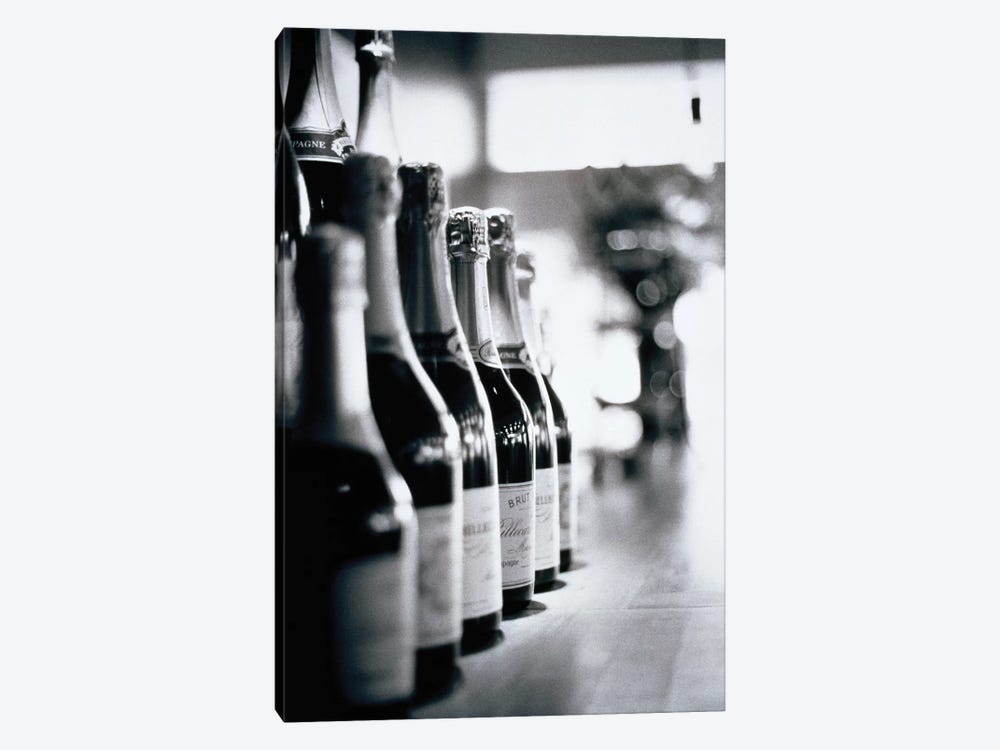 A Row Of Champagne Bottles by Walter Bibikow 1-piece Canvas Artwork