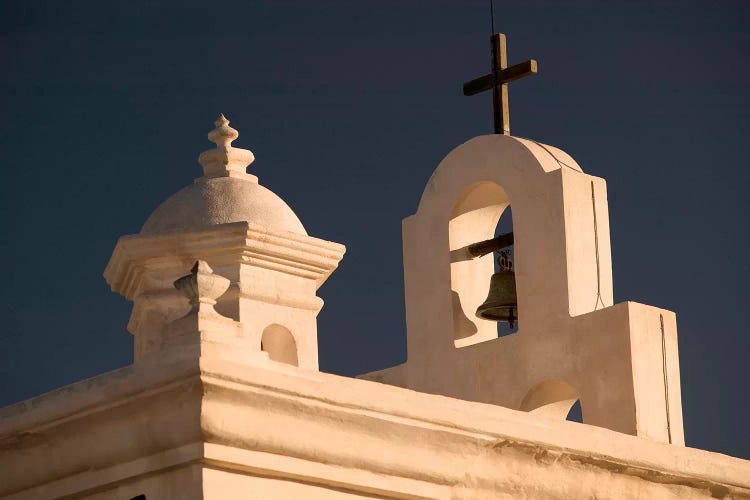 Mortuary Chapel Rooftop Bells, Mission San Xavier del Bac, Tohono O'odham Nation, Arizona, USA