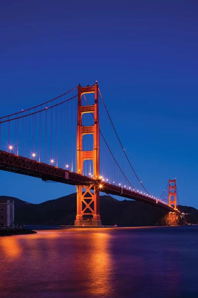 Golden Gate Bridge At Night, San Francisco, California, USA by Walter Bibikow framed canvas print