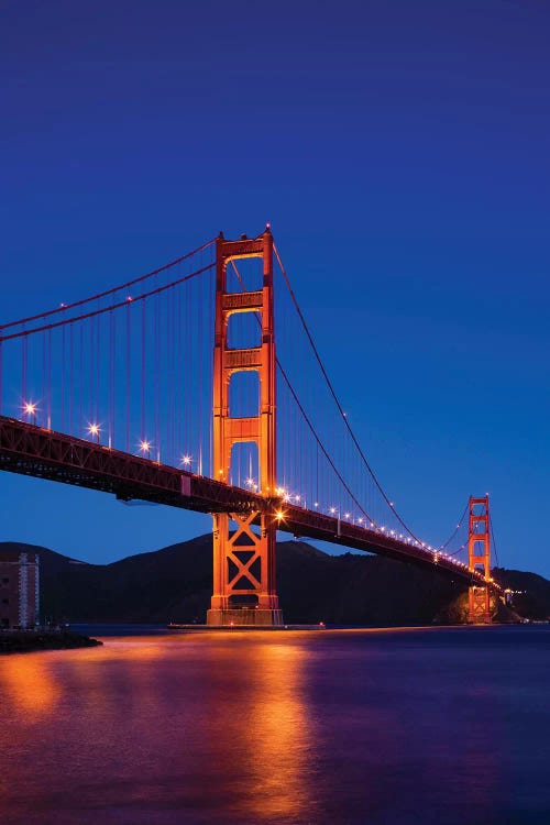 Golden Gate Bridge At Night, San Francisco, California, USA