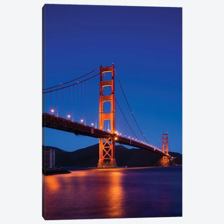 Golden Gate Bridge At Night, San Francisco, California, USA Canvas Print #WBI36} by Walter Bibikow Canvas Art Print