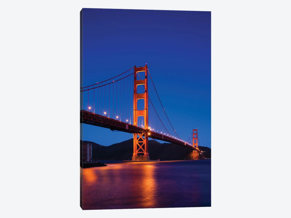 Golden Gate Bridge At Night, San Francisco, California, USA by Walter Bibikow 1-piece Canvas Art Print
