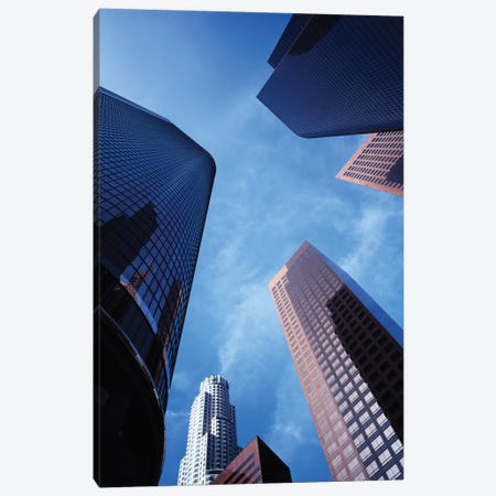 Low-Angle View Of Skyscrapers, Los Angeles, California, USA Canvas Print #WBI42} by Walter Bibikow Canvas Art Print