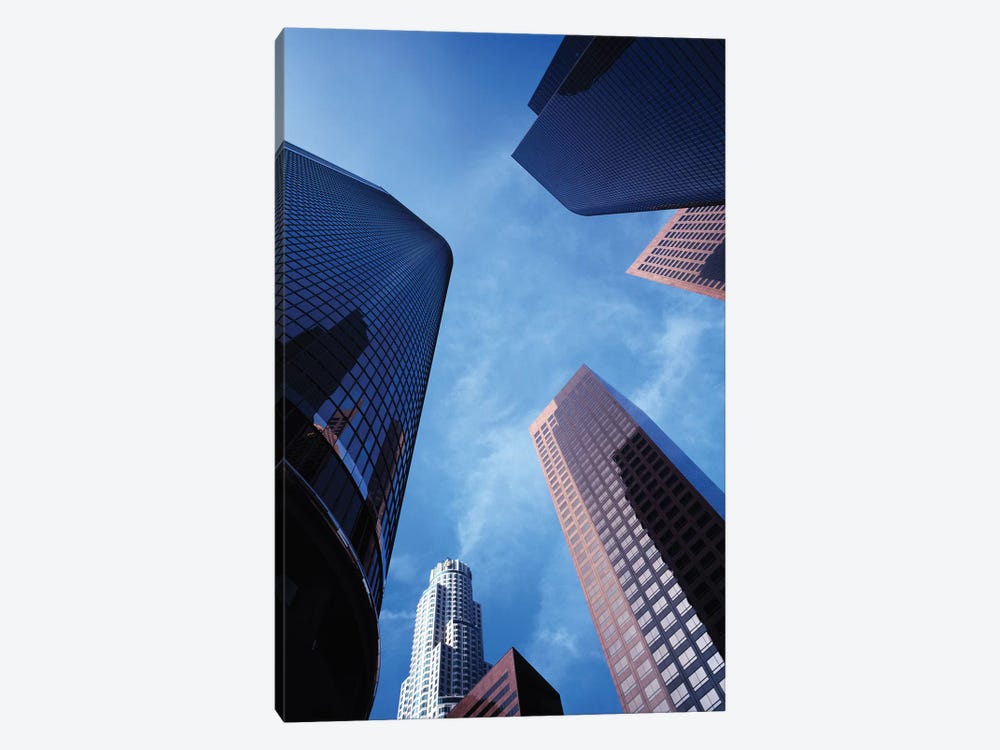 Low-Angle View Of Skyscrapers, Los Angeles, California, USA by Walter Bibikow 1-piece Canvas Artwork