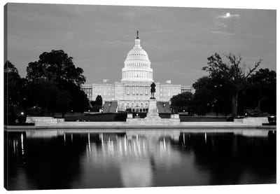 Ulysses S. Grant Memorial And Capitol Building At Night, Washington D.C. USA Canvas Art Print - Monument Art