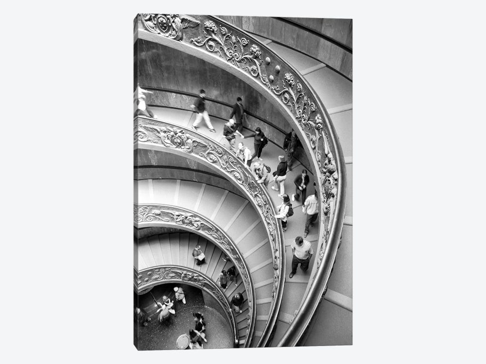 Modern "Bramante" Staircase, Museo Pio-Clementine, Vatican City by Walter Bibikow 1-piece Canvas Print