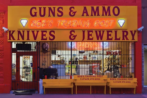 Façade, Bob's Trading Post, Hutchison, Reno County, Kansas, USA
