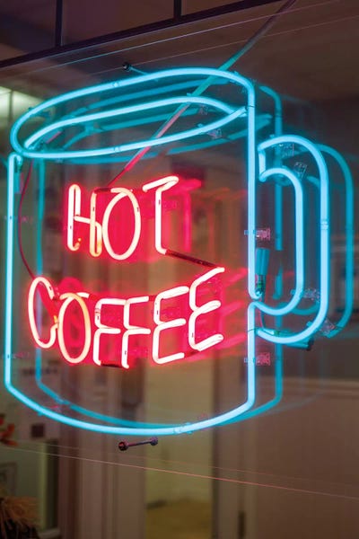Walter Bibikow: Hot Coffee Neon Sign, Kane's Donuts, Saugus, Essex County, Massachusetts, USA by Walter Bibikow