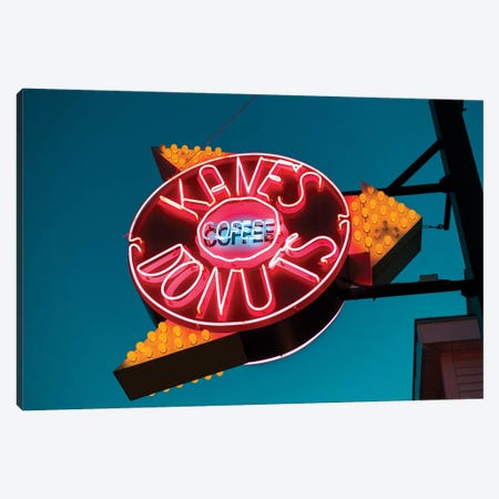 Neon Sign, Kane's Donuts, Saugus, Essex County, Massachusetts, USA Canvas Print #WBI54} by Walter Bibikow Canvas Print