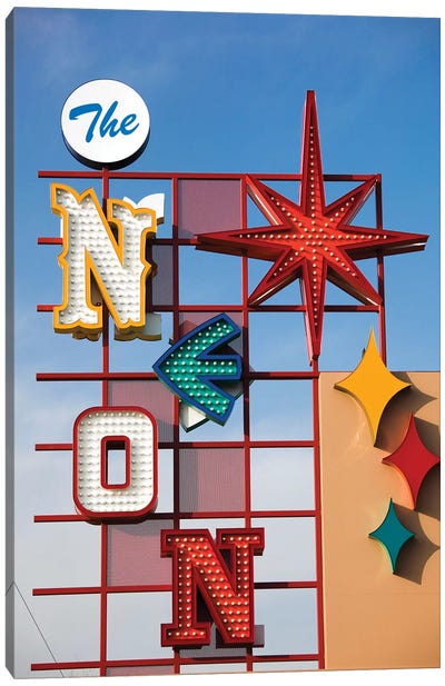 The Neon Boneyard Park Sign In Zoom, Neon Museum, North Las Vegas, Clark County, Nevada, USA Canvas Art Print - Gambling Art