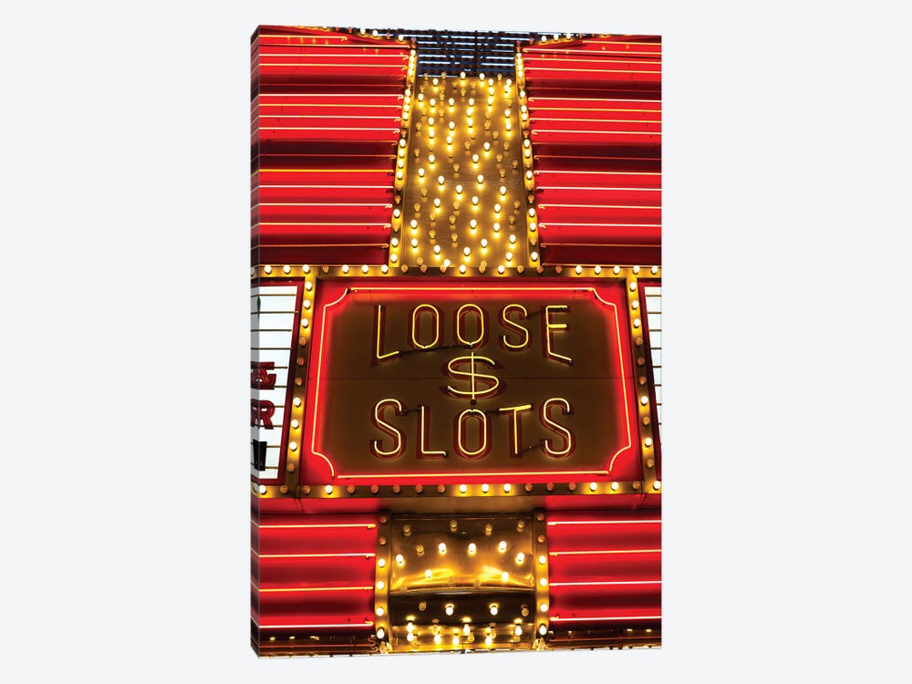 Neon Loose Slots Sign, Marquee, Sam Boyd's Fremont Hotel & Casino, Downtown Las Vegas, Nevada, USA by Walter Bibikow 1-piece Canvas Art