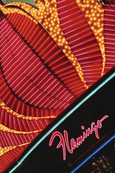 Gambling: Neon Marquee, Flamingo Las Vegas, Paradise, Clark County, Nevada, USA by Walter Bibikow