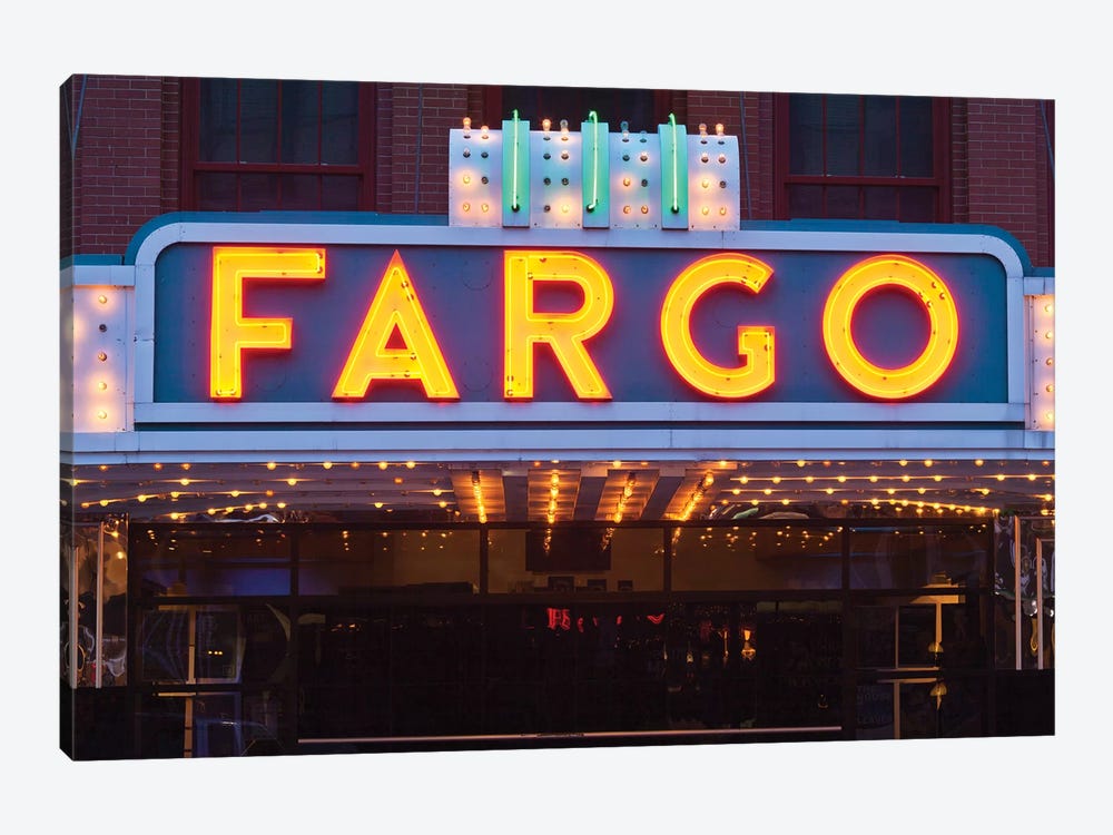 Marquee, Fargo Theatre, Fargo, Cass County, North Dakota, USA by Walter Bibikow 1-piece Canvas Print
