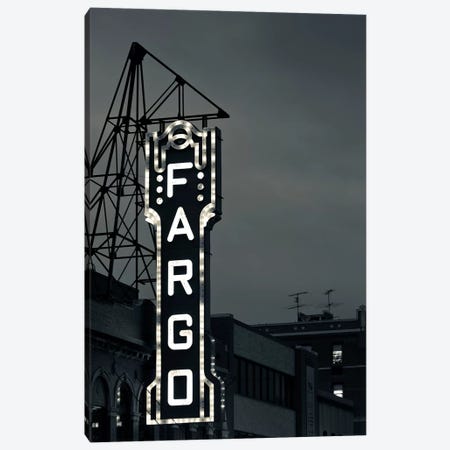 Neon Sign In B&W, Fargo Theatre, Fargo, Cass County, North Dakota, USA Canvas Print #WBI68} by Walter Bibikow Canvas Print