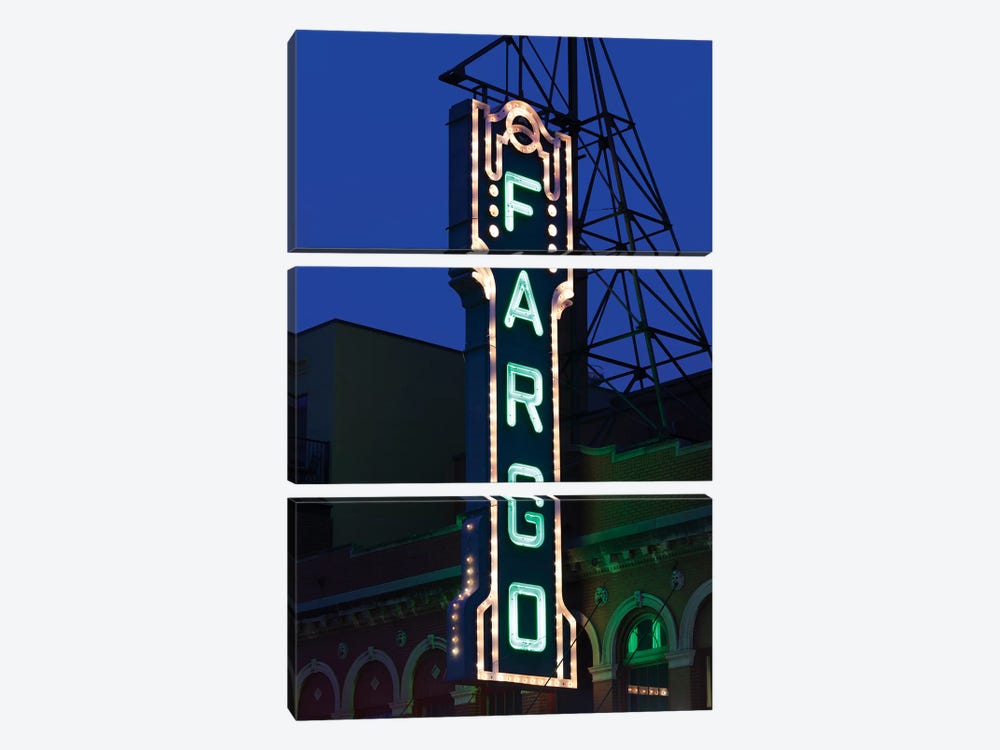 Neon Sign, Fargo Theatre, Fargo, Cass County, North Dakota, USA by Walter Bibikow 3-piece Art Print