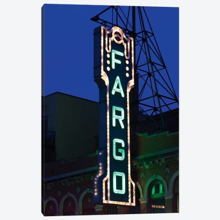 Neon Sign, Fargo Theatre, Fargo, Cass County, North Dakota, USA Canvas Print #WBI69} by Walter Bibikow Canvas Print