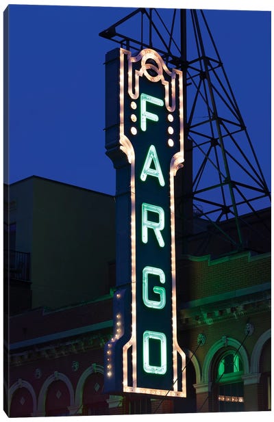Neon Sign, Fargo Theatre, Fargo, Cass County, North Dakota, USA Canvas Art Print - North Dakota