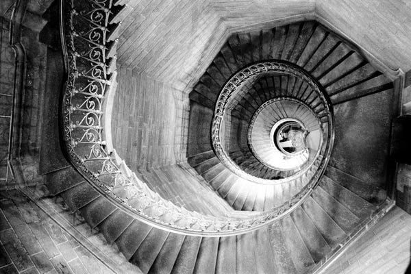 Staircases: Traboules Staircase, Lyon, Auvergne-Rhone-Alpes, France by Walter Bibikow