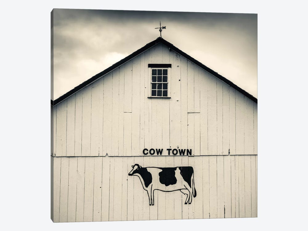 "Cow Town" Barn Signage, Bird-In-Hand, Lancaster County, Pennsylvania Dutch Country, Pennsylvania, USA by Walter Bibikow 1-piece Canvas Art Print