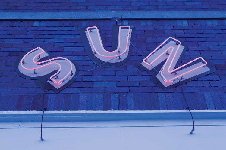 Neon Sign At Twilight, Sun Studios, Memphis, Shelby County, Tennessee, USA