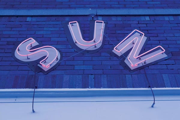 Neon Sign At Twilight, Sun Studios, Memphis, Shelby County, Tennessee, USA
