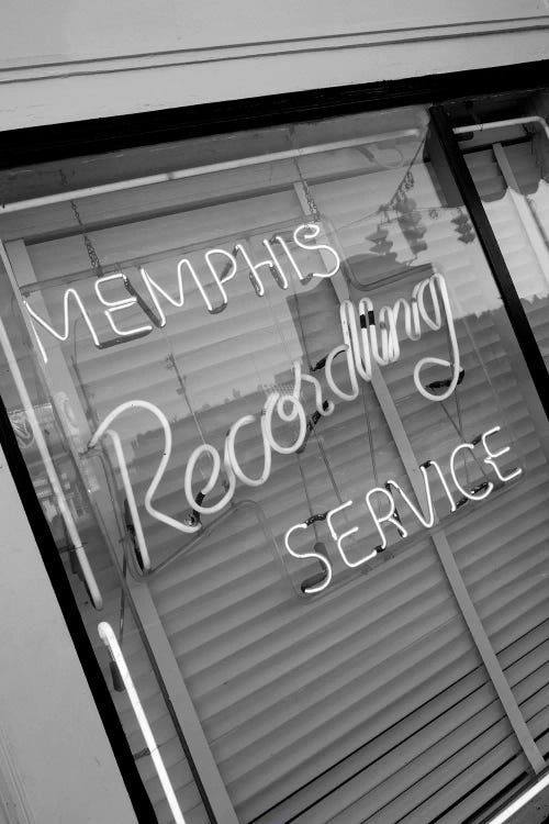 Neon Window Sign, Memphis Recording Service, Memphis, Shelby County, Tennessee, USA