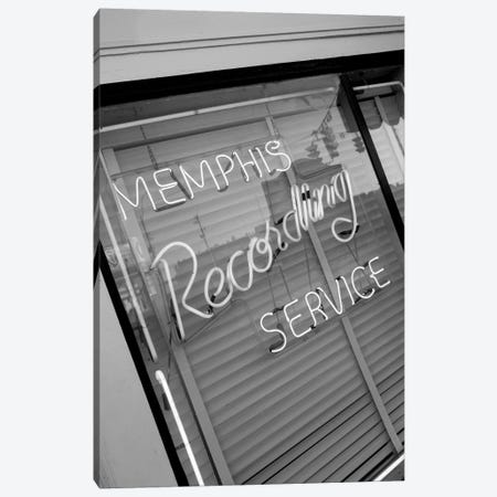 Neon Window Sign, Memphis Recording Service, Memphis, Shelby County, Tennessee, USA Canvas Print #WBI77} by Walter Bibikow Canvas Print