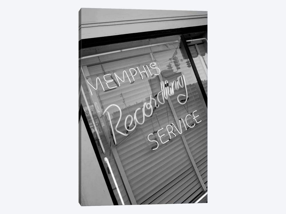 Neon Window Sign, Memphis Recording Service, Memphis, Shelby County, Tennessee, USA by Walter Bibikow 1-piece Canvas Wall Art
