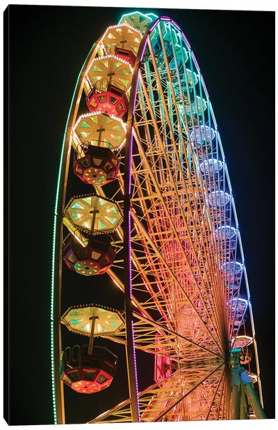 Belgium, Antwerp. Steenplein, Antwerp ferris wheel Canvas Art Print - Amusement Park Art