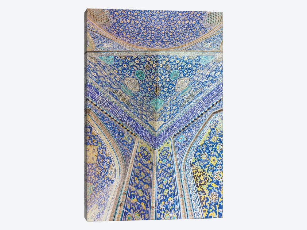 Iran, Esfahan, Naqsh-E Jahan Imam Square, Royal Mosque, Interior Mosaic by Walter Bibikow 1-piece Canvas Print