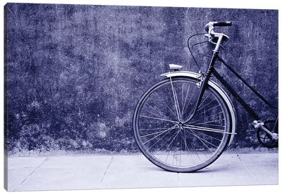Front Half Of A Bicycle, Saint-Malo, Brittany, France Canvas Art Print - Bicycle Art