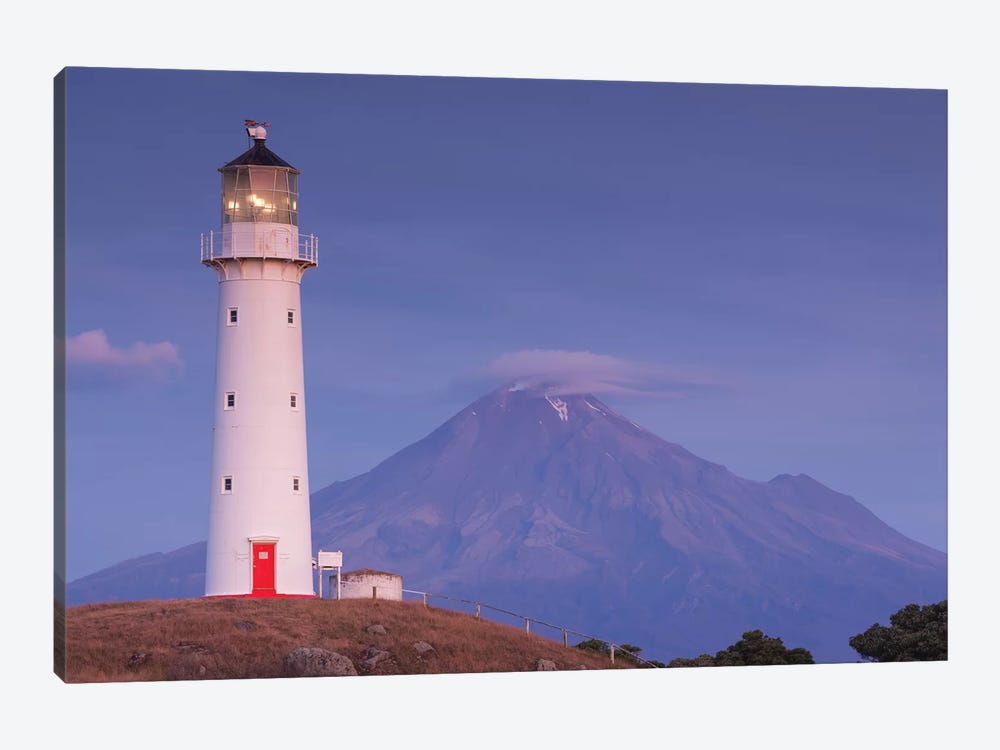 New Zealand, North Island, Pungarehu. Cape Egmont Lighthouse and Mt. Taranaki I by Walter Bibikow 1-piece Canvas Art Print