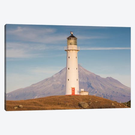 New Zealand, North Island, Pungarehu. Cape Egmont Lighthouse and Mt. Taranaki II Canvas Print #WBI95} by Walter Bibikow Canvas Print