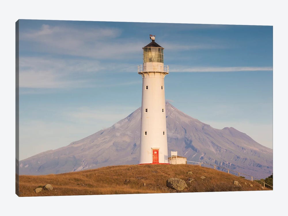 New Zealand, North Island, Pungarehu. Cape Egmont Lighthouse and Mt. Taranaki II by Walter Bibikow 1-piece Canvas Art