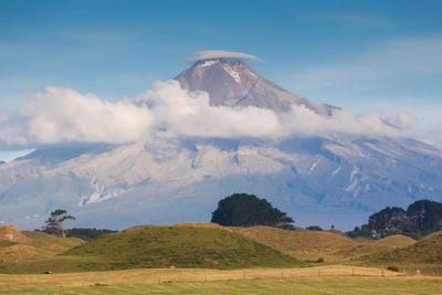 New Zealand, North Island, Pungarehu. Mt. Taranaki by Walter Bibikow art print