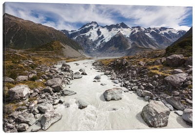 New Zealand, South Island, Canterbury, Aoraki-Mt. Cook National Park Canvas Art Print - Snowy Mountain Art