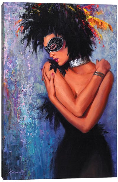 Lady In Black Canvas Art Print - Costume Art