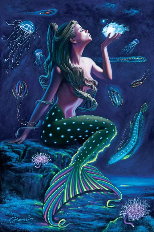 Bioluminescent Mermaid by Wil Cormier wall art